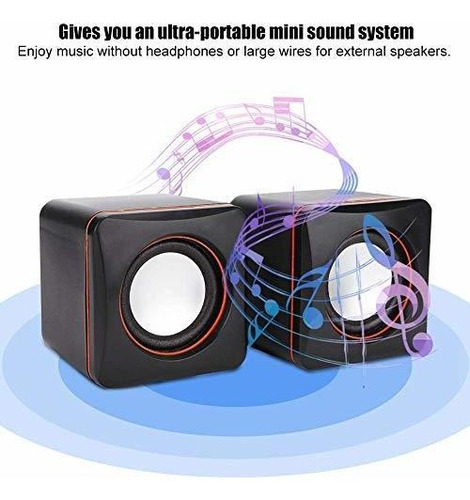 Altavoz Escritorio Mini Estereo Plastico Negro Oficina