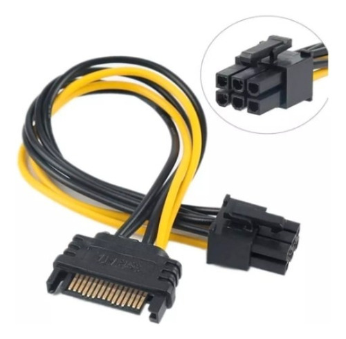 Puntotecno - Cable De Poder Pci 6 Pines A Sata 15 Pines