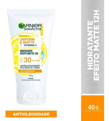 Hidratante Facial Efeito Matte Fps 30 Vitamina C Garnier 40g