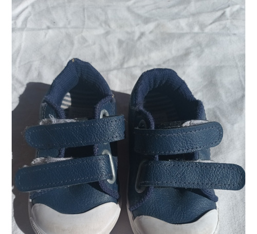 Zapatillas Mimo Azules Cierre Velcro Talle 22 Ecocuero 