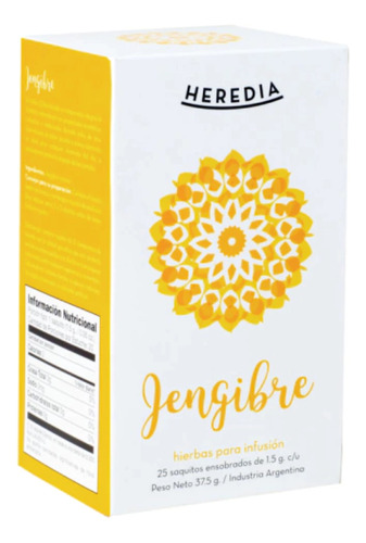 Té Heredia Infusiones Saludables Jengibre X25 Saquitos