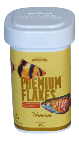 Ração Nutricon Premium Flakes 12g - Para Peixes Tropicais