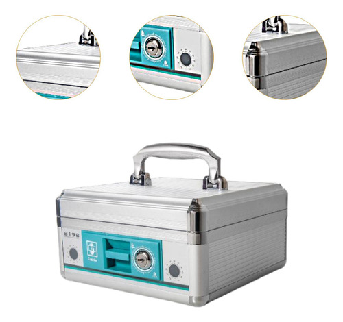 Caja Fuerte Con Cerradura, Bandeja 20,8 Cm X 20,8 Cm X 11 Cm