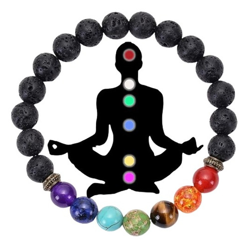 Pulsera 7 Chakras Lava Volcanica Oferta Remate Promocion