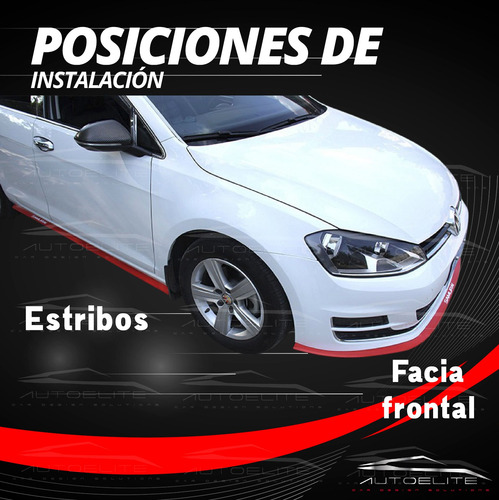 Imagen 5 de 10 de Lip Faldon Estribo Spoiler Universal Flexible Samurai 2.5m