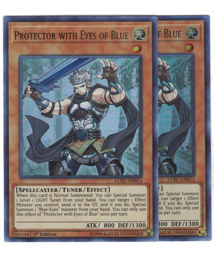 Yugioh 2x Protector With Eyes Of Blue Ultra 1st Lckc-en013
