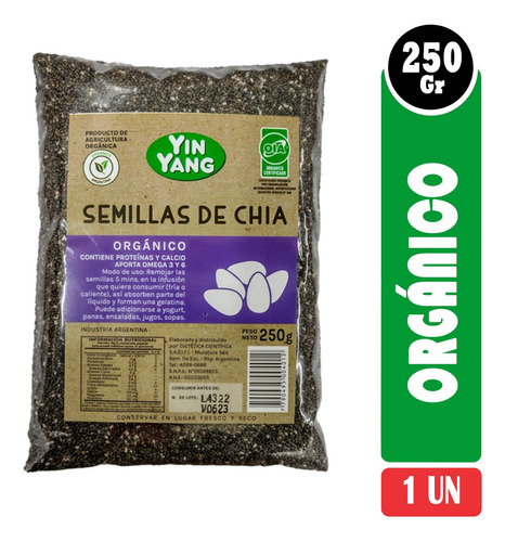 Semillas De Chia Organico 250g Yin Yang - Vbienestar