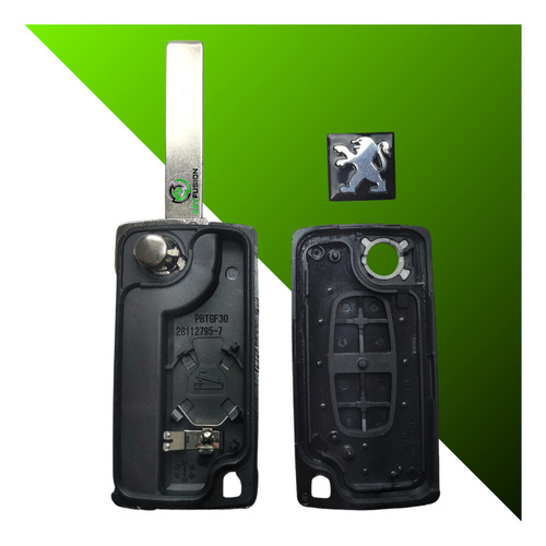Carcasa Llave Control Peugeot 207 307 308 407 408 2 Botones