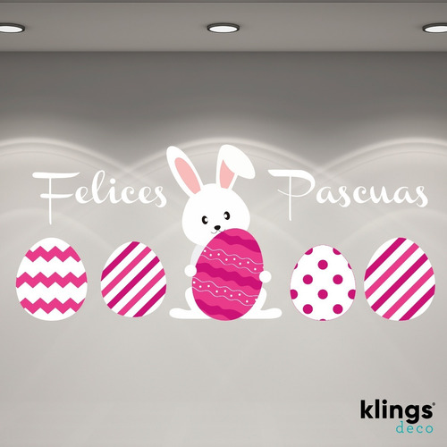 Imagen 6 de 10 de Vinilos Vidriera Felices Pascuas Conejos Huevos