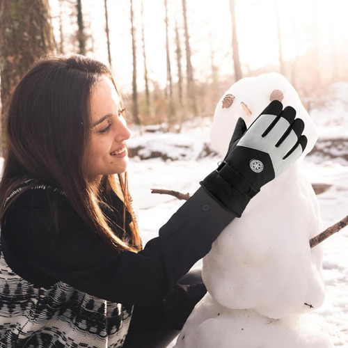 Guantes Térmicos Mujer Abrigados Ski Snowboard Nieve Lila