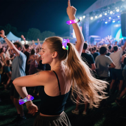 15pzs Goma Elásticas Led Light Pelo Scrunchies Para Fiestas