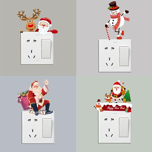 Adhesivos Navideños Divertidos Para Interruptores De Pared