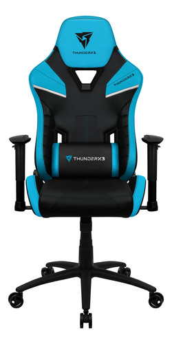 Silla de escritorio ThunderX3 TC5 gamer ergonómica  azure blue con tapizado de cuero sintético