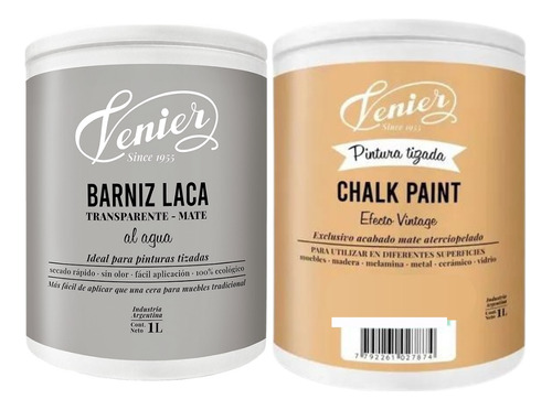 Combo Chalk Paint Tizada 8 Colores + Paint Venier Protector