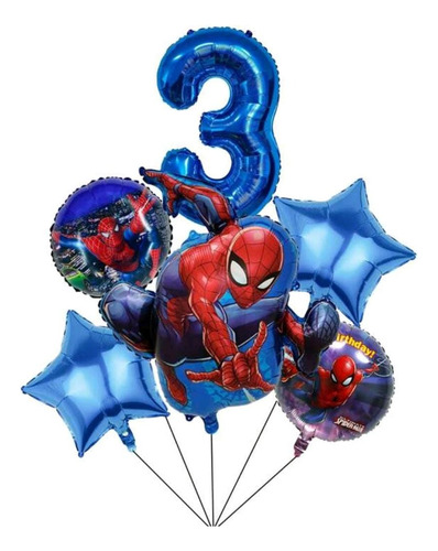 Globos Cumpleaños Spiderman + Bomba Para Inflar 3
