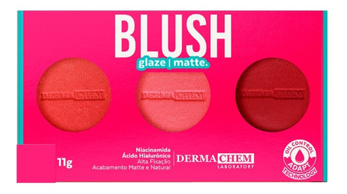 Paleta Trio Blush Dermachem Acabamento Matte Po Maquiagem