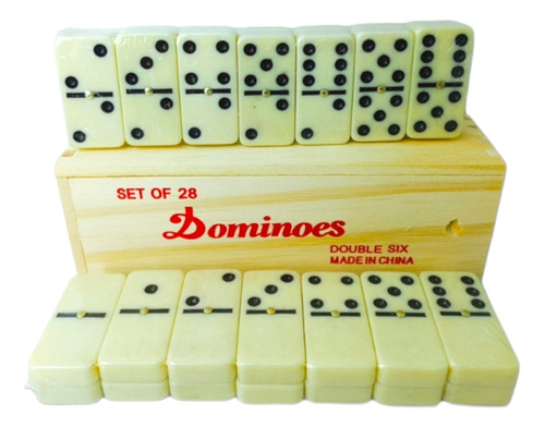 Domino Madera En Caja 10mmpuntos Negro 