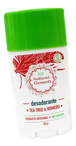 Desodorante Barra 85g Natural Elements Tea Tree Y Romero Fragancia TeaTree&Romero