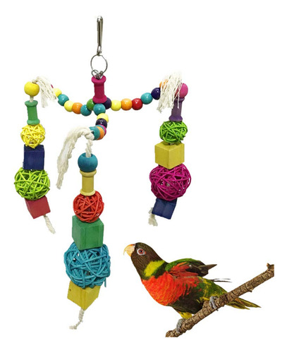 Parrot Swing Toys Bird Cage Juguetes Masticar Bloques D...