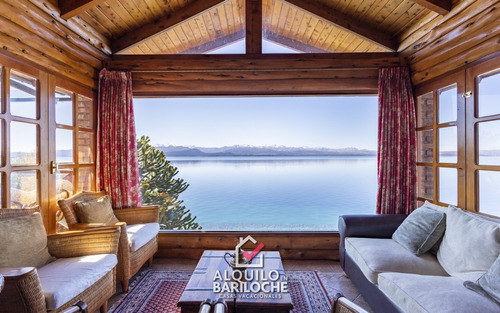 Alquiler Casa En Bariloche Con Costa De Lago Nahuel Huapi. Km5. Capacidad 8. #360.