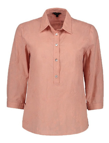 Blusa Tipo Camisa Lisa Rosa Para Mujer Moda Para Dama C