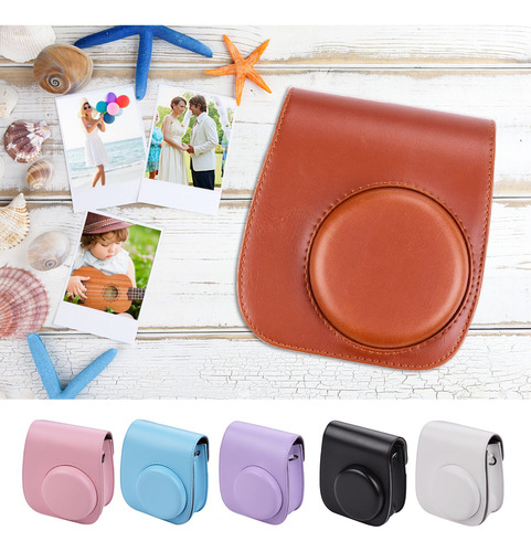Imagen 2 de 9 de Funda De Cámara Instantánea Morada Con Soporte Para Bolsa De