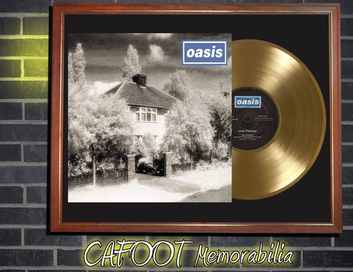 Oasis Live Forever Tapa Lp  Y Disco Oro