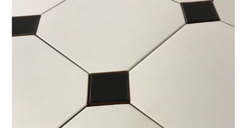 Cerámica Damero Octogonal Mate Satinado 20x20 Revestimiento Blanco