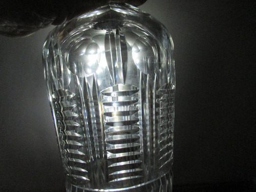 Licorero Whisky Plata 800 Botellón Cristal Con Tapón (15538) Transparente (Usado)