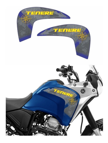 Kit Completo Adesivo Para Yamaha Tenere 250 14561 Cor AZUL/CINZA/AMARELO