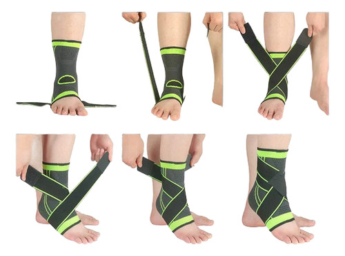 2 Tobilleras Compresion Ajustable Soporte Esguince Lesiones