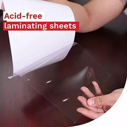 XFasten Self-Adhesive Laminating Sheets, 6 x 9 Inches, Pack of 100, 4.76 mil, Archival Safe and Yellowing Resistant Heavyweight Self Laminating