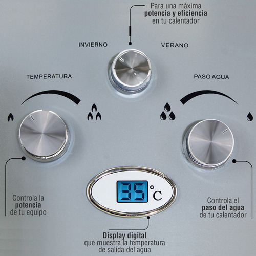 Calentador Instantaneo Gas Lp 7 Lts 1.5 Servicios Kalotron Gris Oscuro Glp