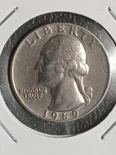 Eeuu 1969. Moneda Quarter Dollar C/error De Giro. Mira!!!! (Usado)