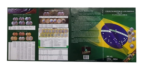 Álbum Moedas Do Real 1994 A 2024 C/ Comemorativas + Brinde