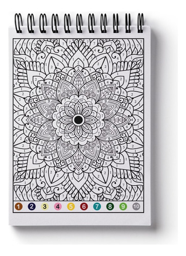 Livro De Colorir Mandalas Com Cores Guiadas Por Números Cores Guiadas