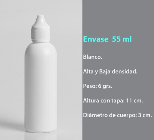 Envase Gotero 55 Ml Blanco Polietileno Alta Densidad