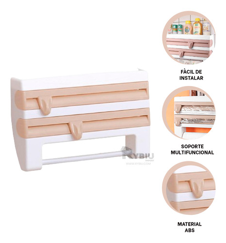 Expendedor Util Mixto De Color Beige Y+banderitas Adhesivas