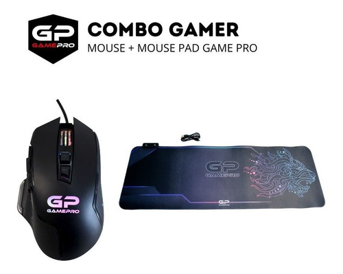 Combo Gaming Kit Gamer Mouse 7 Botones Rgb + Mouse Pad Xl 