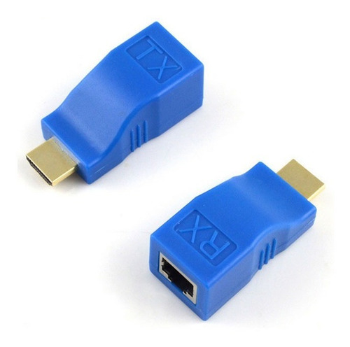 Extensor Hdmi Extender Hd 30m 1 Utp Azul Pasivo Cat5e O Cat6 (Usado)