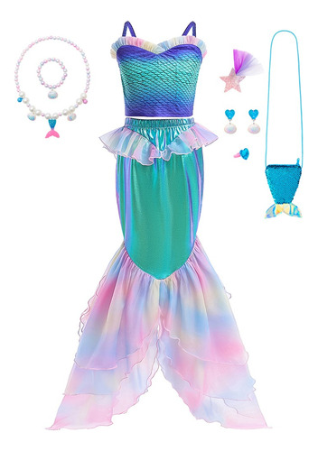 Disfraz De Sirenita Para Niñas Princesa Ariel Fiesta De Verano En La Playa Fiesta De Halloween Cosplay Actuación