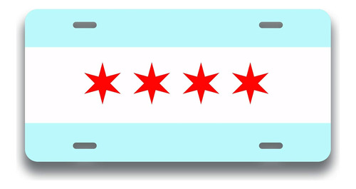 Chicago Illinois Flag License Plate Tag Vanity Novedad ...