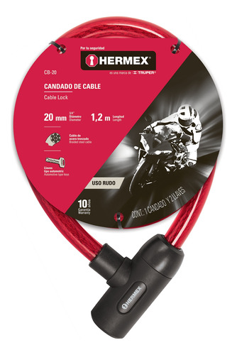 Cadena Candado Bicicleta Llaves  Automotriz Hermex 20mm Moto