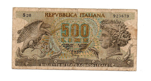 Italia Billete 500 Liras Año 1970 P#93