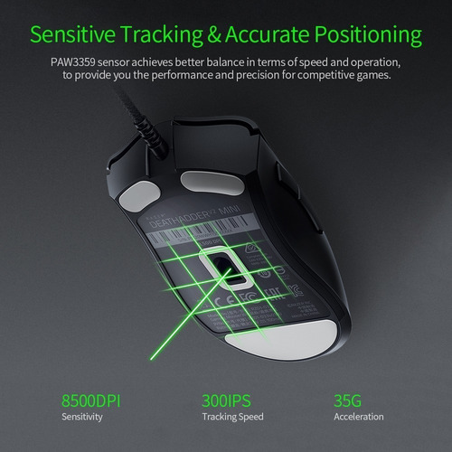 Imagem 5 de 9 de Rato Para Jogo Razer Deathadder V2 Mini Preto