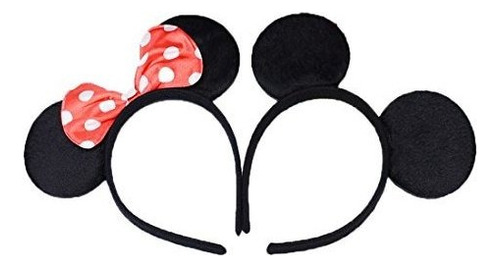 Juego De 2 Orejas De Mickey Minnie Mouse Diadema Niños