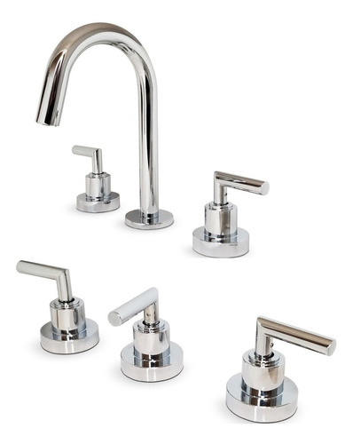 Imagen 1 de 4 de Grifería De Lavatorio + Bidet Aqualaf Aqua Lever Cromo Cta