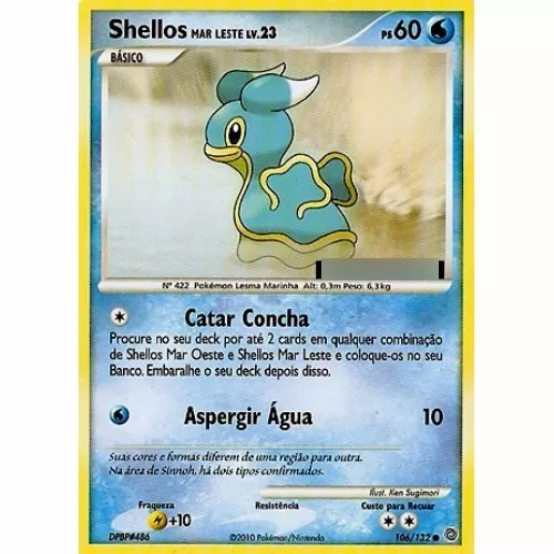 Shellos - Pokémon Água Comum - 106/132 - Pokemon Card Game