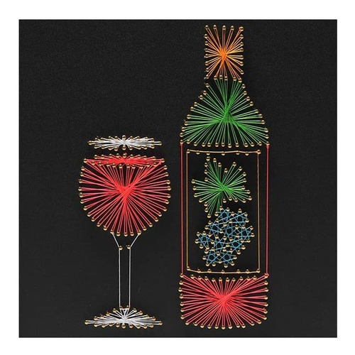 3d Diy Red Wine Goblet String Art Kiart Patterns Nails