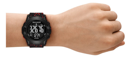 Reloj Hombre Skechers Sr5244 De Poliuretano Multicolor Bisel Negro Fondo Pantalla Negativa